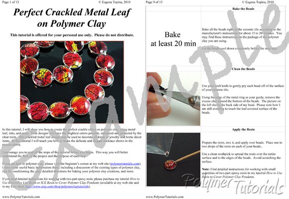 Image for Example Pages from Perfect Crackled Metal Leaf on Polymer Clay Tutorial