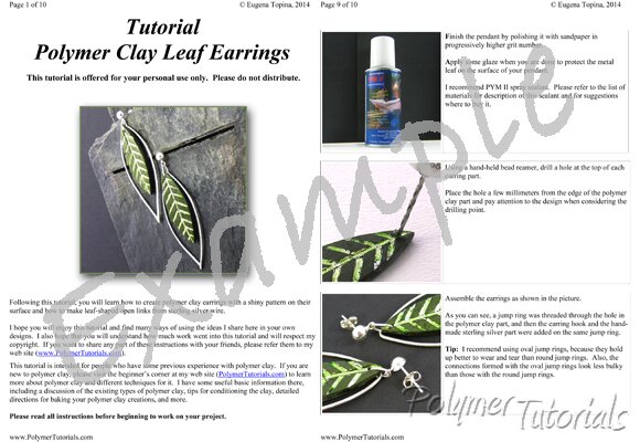 Image for Example Pages from tutorial Polymer Clay Leaf Earrings