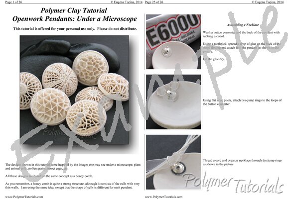 Image for Example Pages from Tutorial Polymer Clay Openwork Pendants