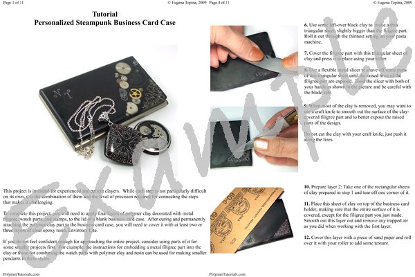 Image for Example Pages from Steampunk Business Card Case Polymer Clay Tutorial
