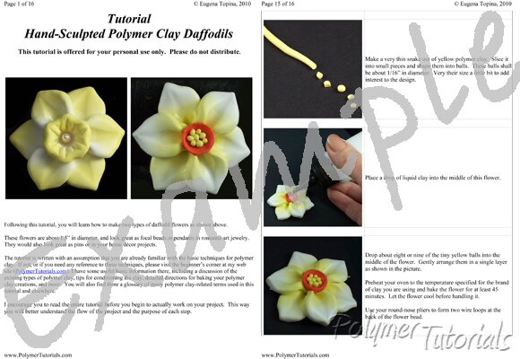 Image for Example Pages from Sculpted Daffodils Polymer Clay Tutorial