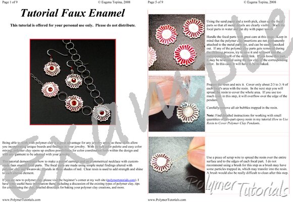 Image for Example Pages from Easy Faux Enamel Polymer Clay Tutorial