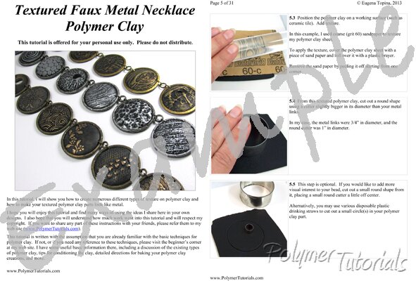 Image for Example Pages from Faux Metal Necklace Polymer Clay Tutorial