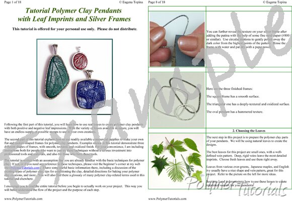 Image for Example Pages from Silver Framed Polymer Clay Pendants Tutorial