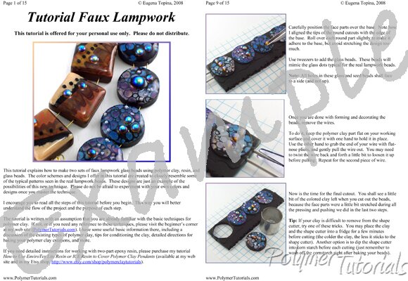 Image for Example Pages from Faux Lampwork with Abstract Design Polymer Clay Tutorial