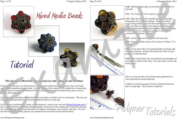 Image for Example Pages from Mixed Media Beads Polymer Clay Tutorial