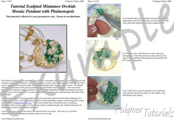 Image for Example Pages from Miniature Sculpted Orchids Polymer Clay Tutorial