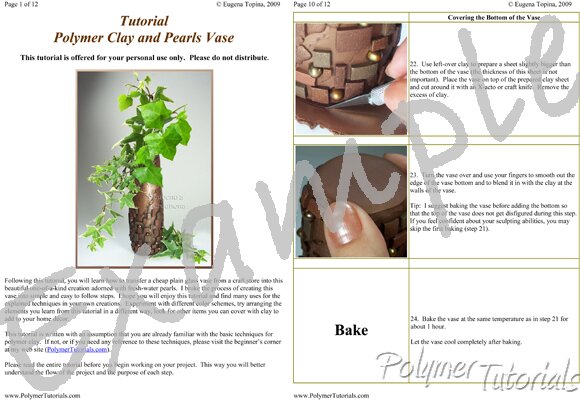 Image for Example Pages from Polymer Clay and Pearls Vase Tutorial