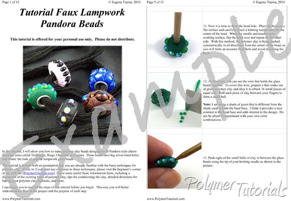 Image for Example Pages from Pandora Beads Polymer Clay Tutorial
