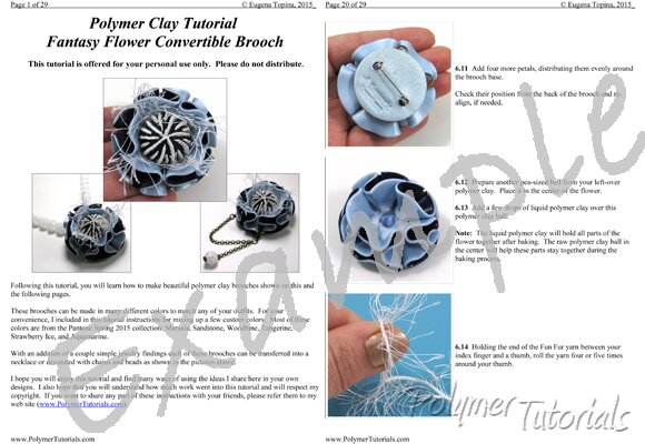 Image for Example Pages from Fantasy Flower Convertible Brooch Tutorial