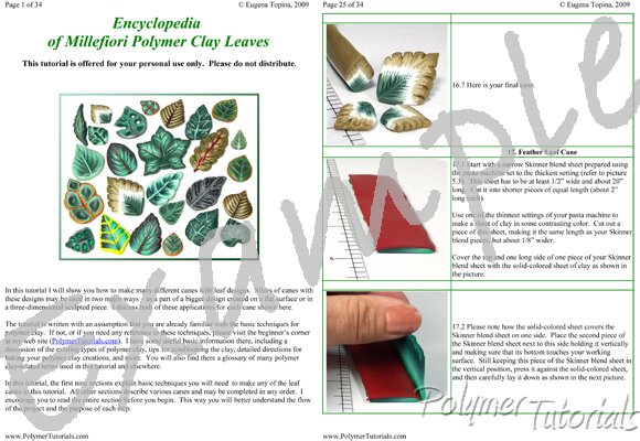 Image for Example pages from Millefiori Leaf Canes Polymer Clay Tutorial