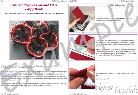 Image for Example Pages from Sculpted Poppy Beads Polymer Clay Tutorial